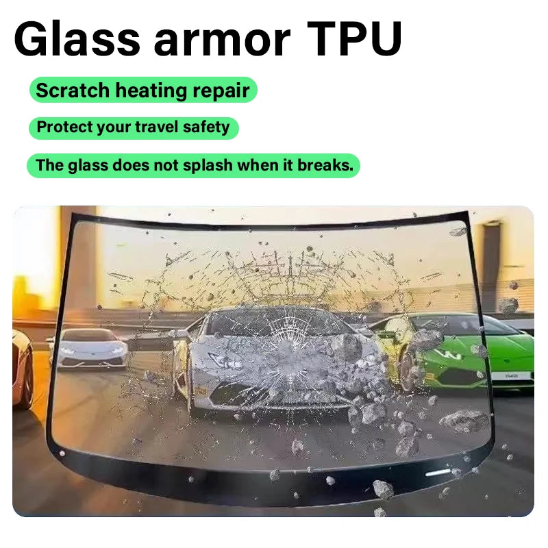 Gloss Armor TPU Glass Windshield Protection Film Self Healing Anti-Scratch with Safety Explosion Proof Body Position Wholesale