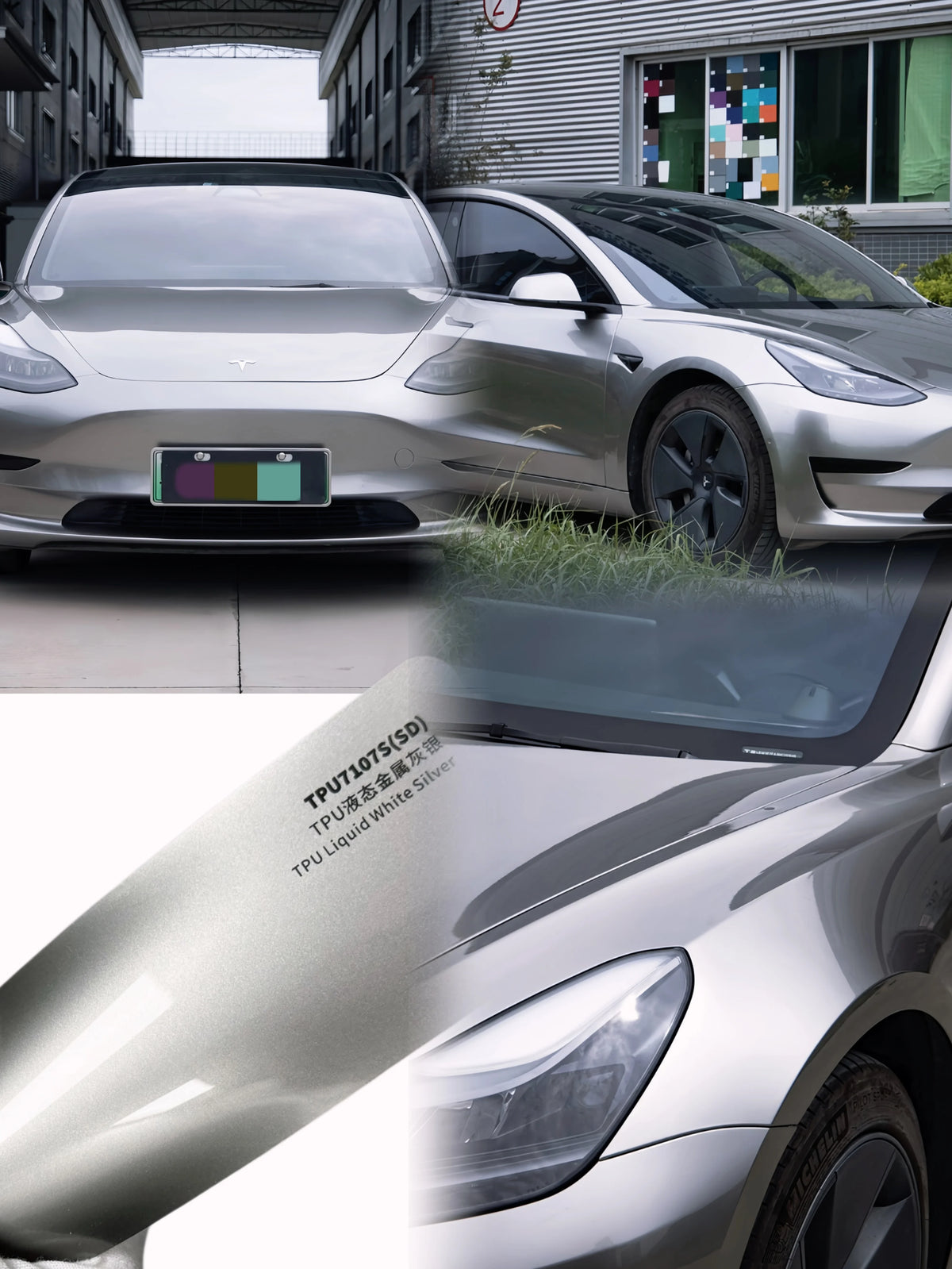 Wholesale Self-Adhesive Air Release 1.52*17M TPU Liquid White Silver Car Vinyl Wrap Roll Body Color Changing Chameleon Foil Film