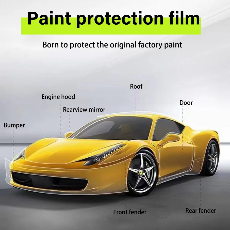 Black Glossy 7.5Mil TPU TPH Hydrophilic 6.5Mil PPF Car Paint Protection Film 1.52x15m/5x50ft/Roll Size Armor Gloss