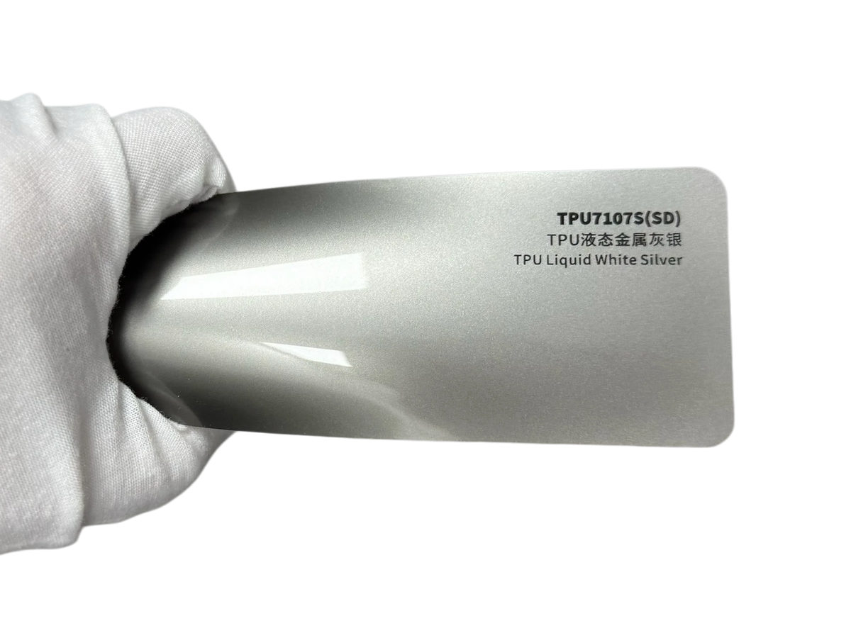 Wholesale Self-Adhesive Air Release 1.52*17M TPU Liquid White Silver Car Vinyl Wrap Roll Body Color Changing Chameleon Foil Film