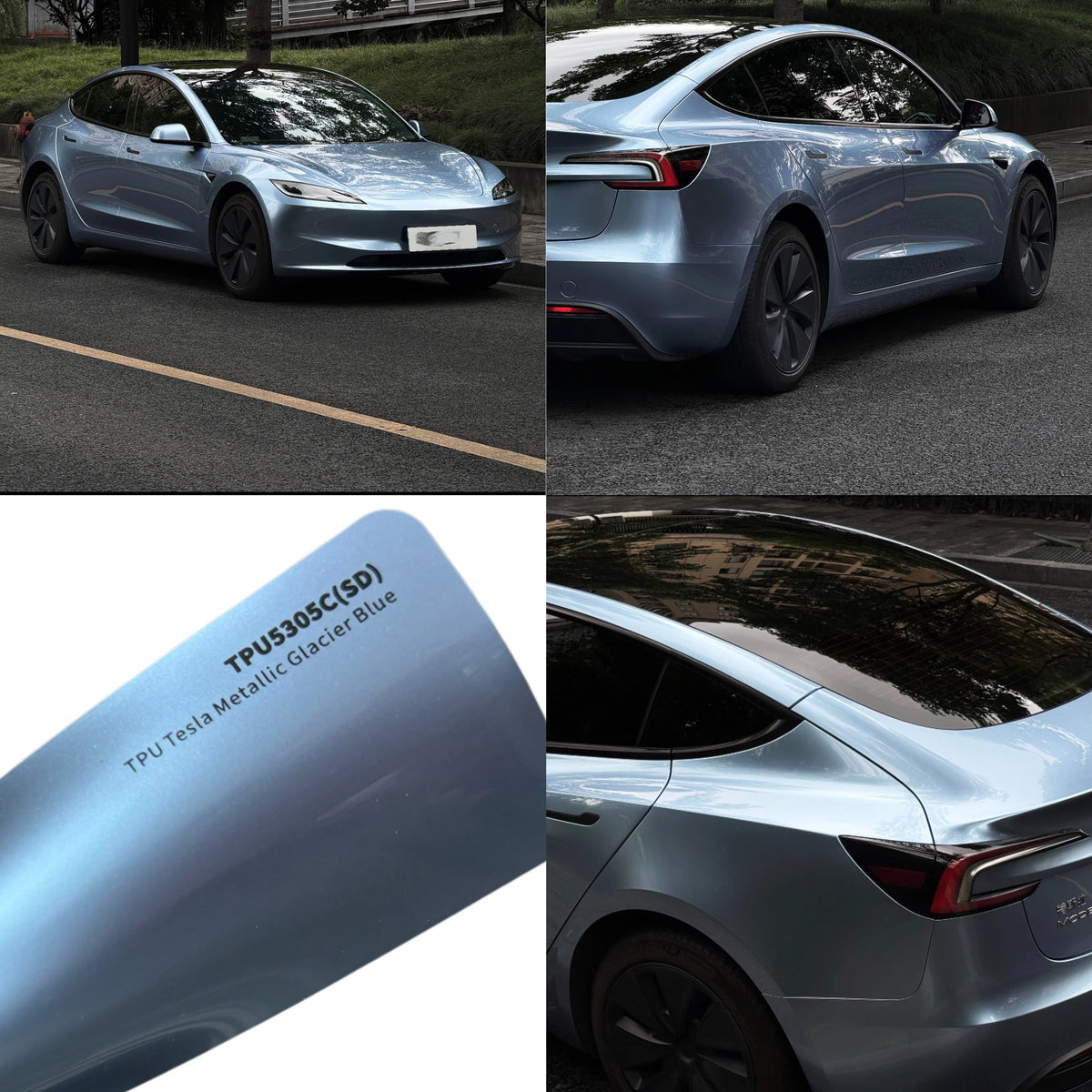3MCar Wrap Vinyl Film Stek PaintProtectionFilm PPF Suntek Color Changing Car Wrap Anti Yellowing TPU Tesla Metallic Glacier Blue