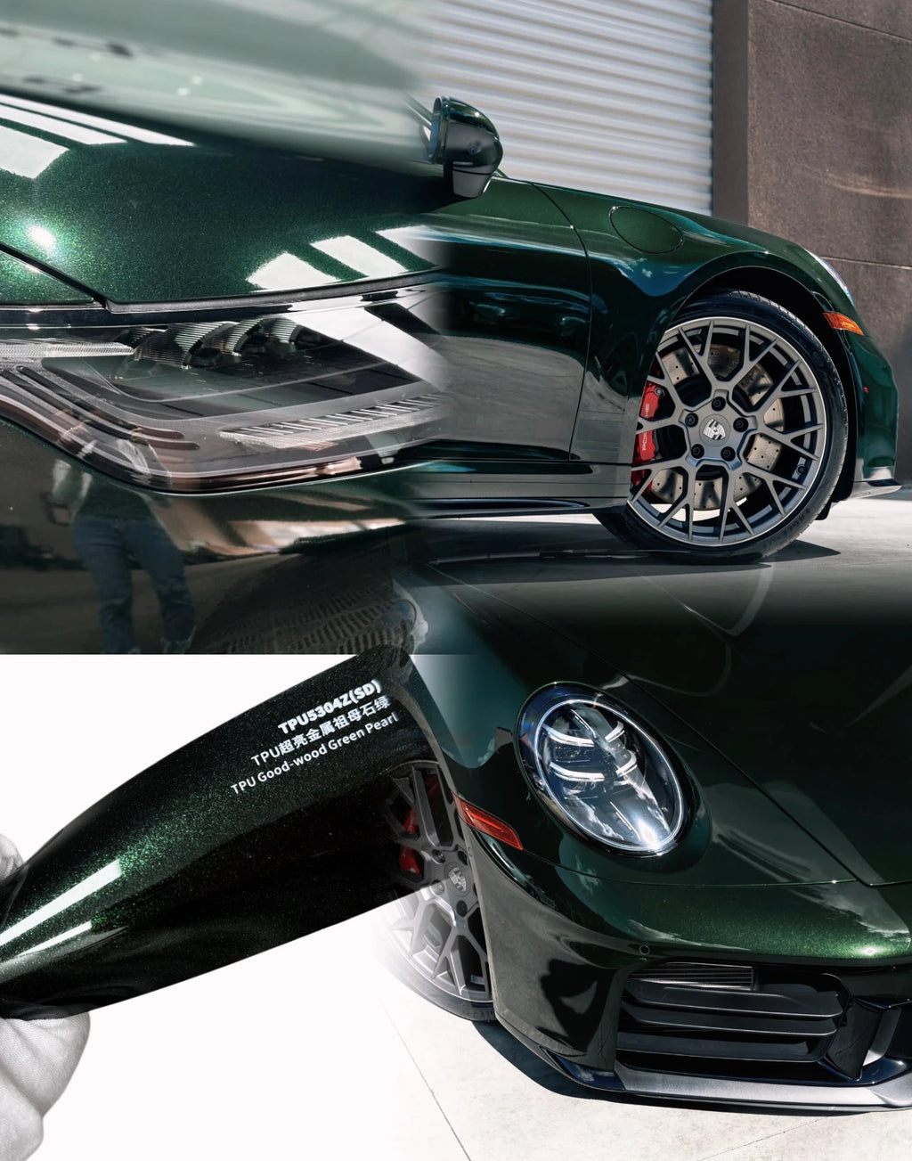 3M TPU 1.52m*16.5m Car Wrap Vinyl Film Paint Protection Film PPF Color Changing Car Wrap Anti Yellowing TPUGood-wood Green Pearl