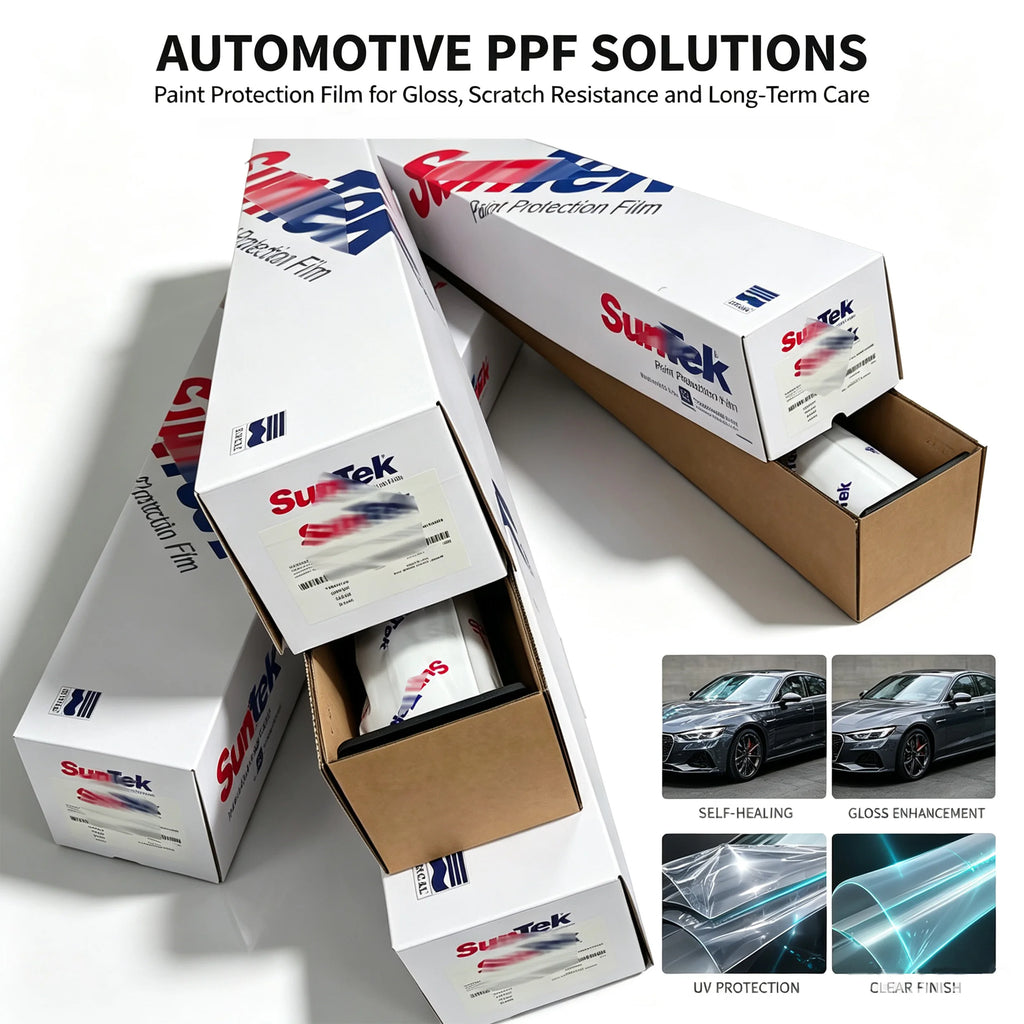 Suntek PPF 1.52X15m Anti-clash Glossy Transparent Self-adhesive TPU Paint Protection Film Color Changing Self Healing