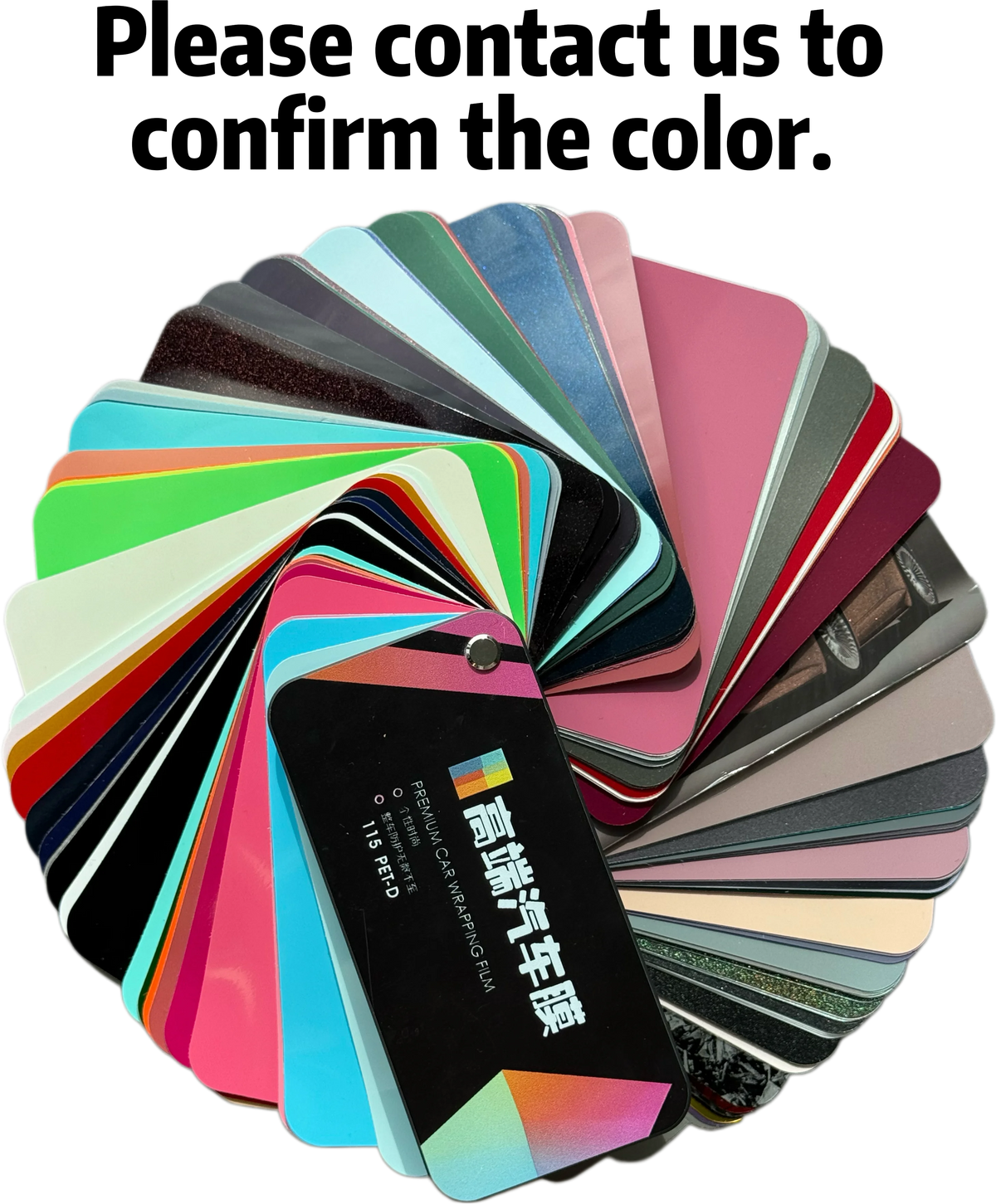 Color Card 1.52*16.5M High Quality Glossy White Anti Yellowing TPU Color Changing Film Auto Vinyl Wrap for Car Body