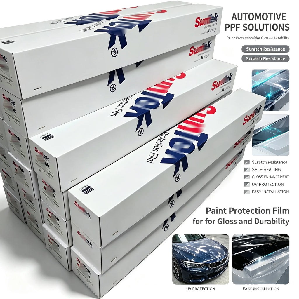 Suntek PPF 1.52X15m Anti-clash Glossy Transparent Self-adhesive TPU Paint Protection Film Color Changing Self Healing