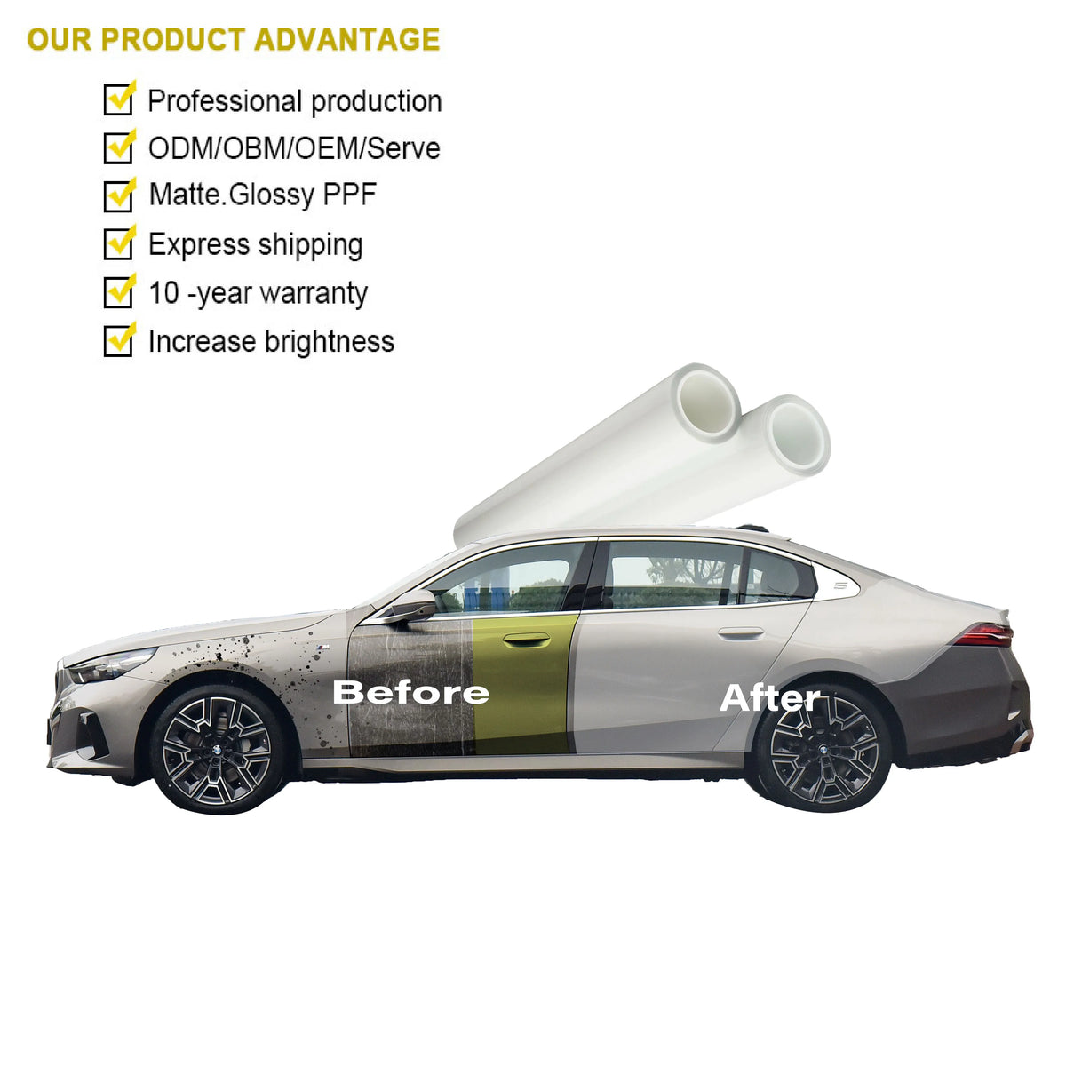 3M USA High Quality Clear PPF Paint Protection Film Roll Self-Healing TPU Free Customised Logo for Car Wrapping