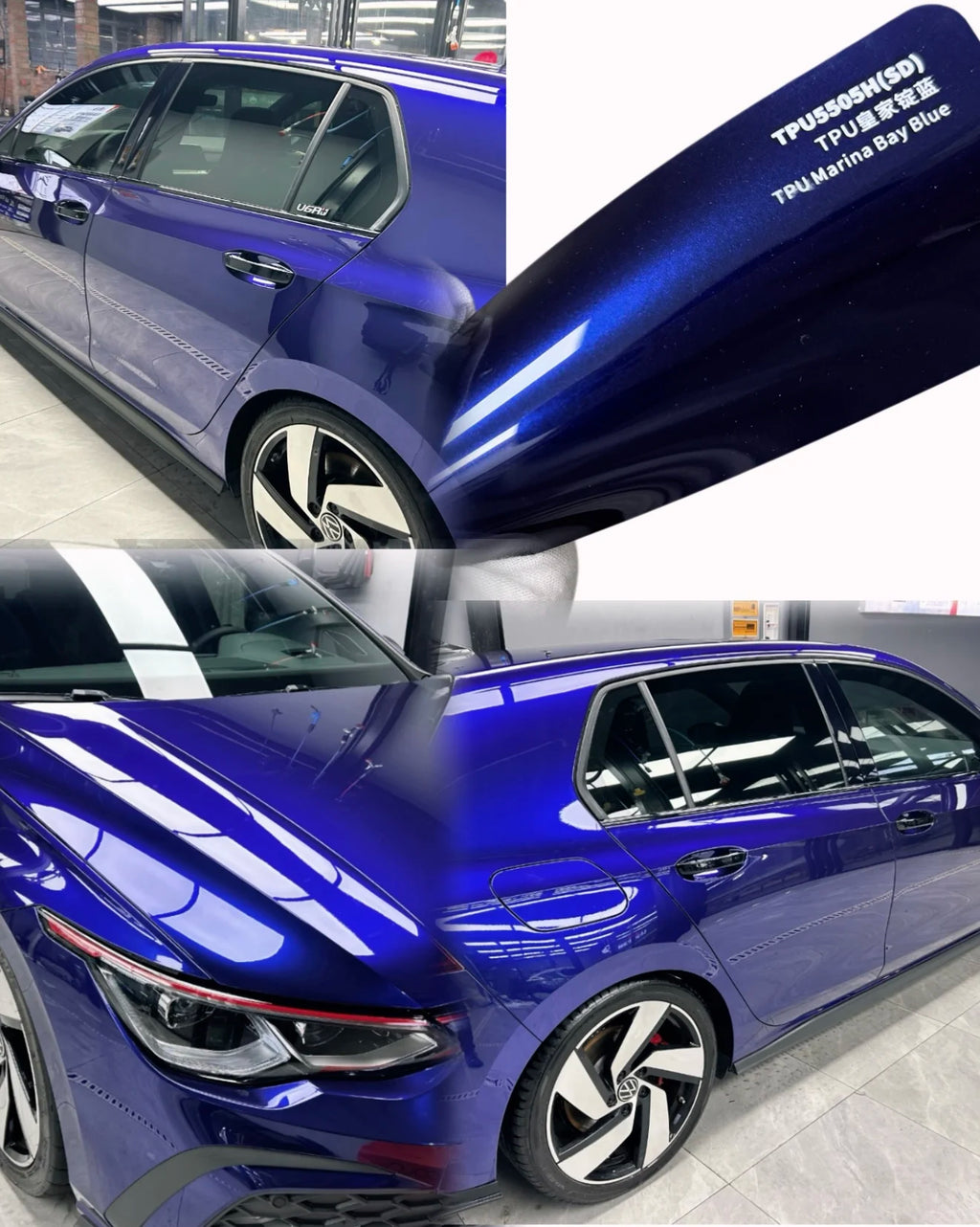 3M TPU 1.52*16.5m Car Wrap Vinyl Film PaintProtectionFilm PPF Llumar Color Changing Car Wrap Anti Yellowing TPU Marina Bay Blue
